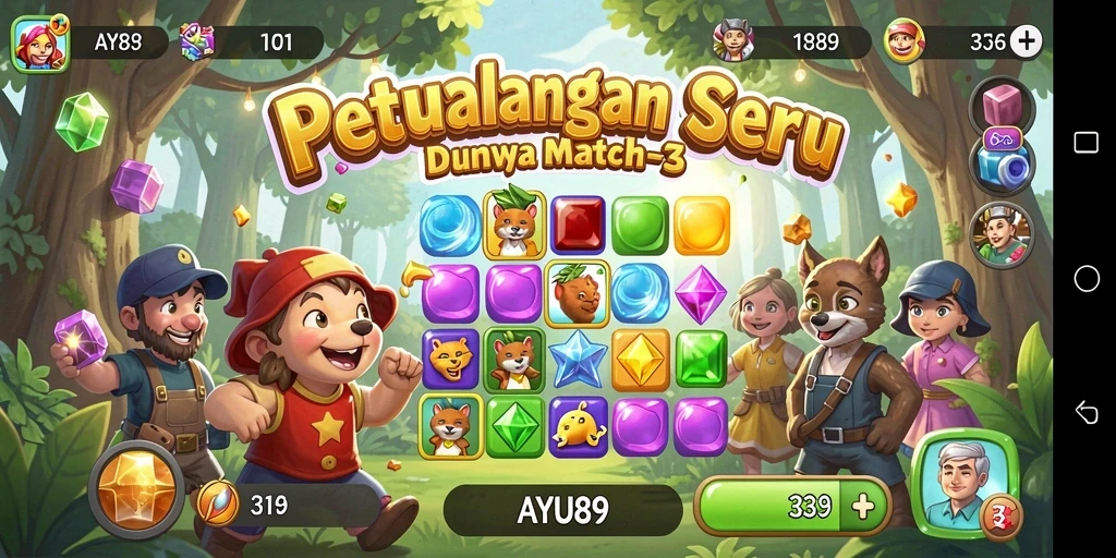 Tampilan menarik dari gameplay AYU89 yang penuh warna.
