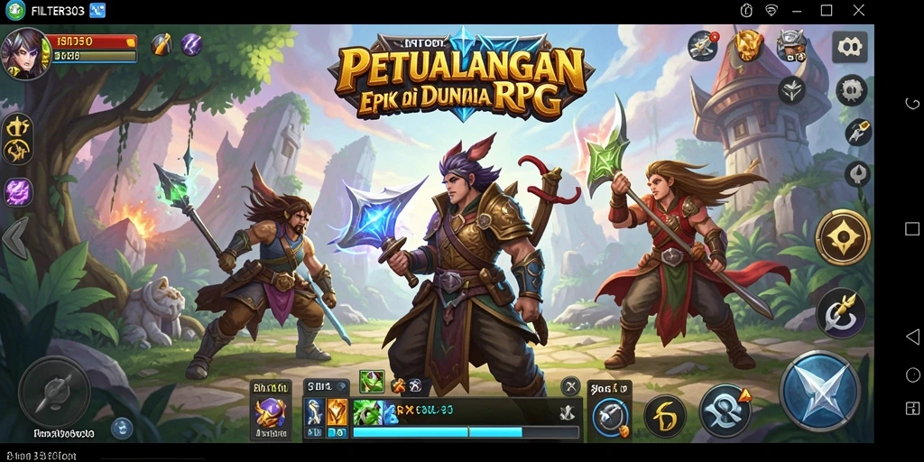 Gameplay FILTER303 yang penuh petualangan di dunia RPG.