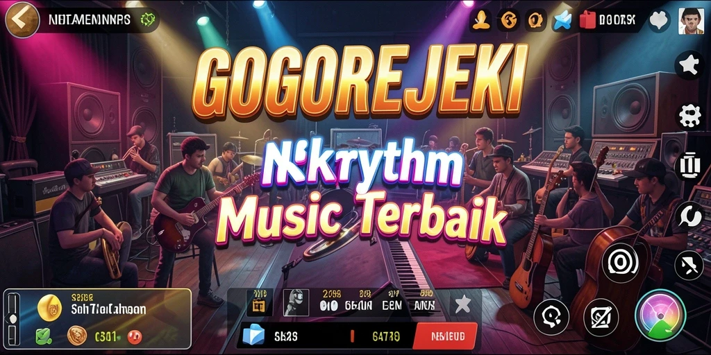 Tampilan screenshot gameplay GOGOREJEKI dengan musik yang seru.
