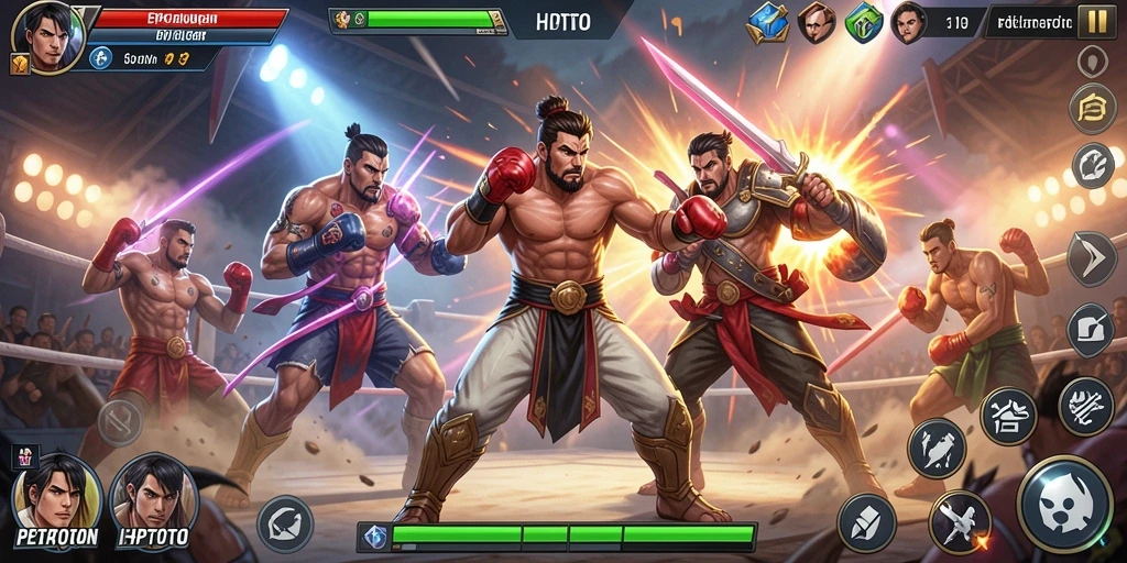 Tampilan permainan HPTOTO yang penuh aksi dan pertarungan seru.