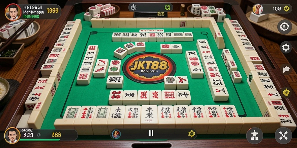 Tampilan gameplay seru JKT88 dalam permainan Mahjong.