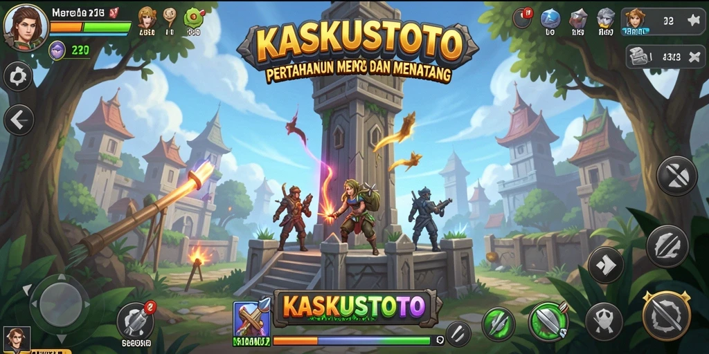 Tampilan gameplay KASKUSTOTO yang seru dalam Tower Defense.