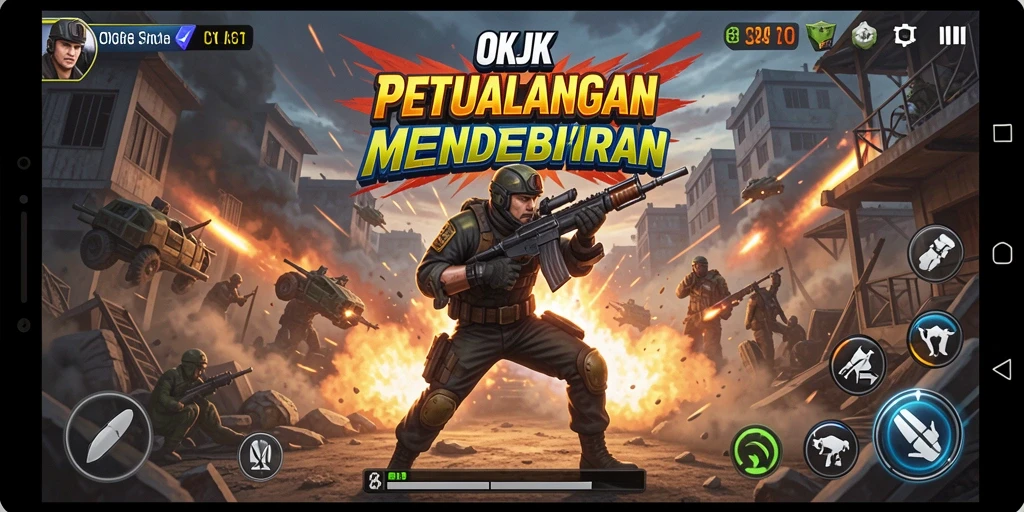 Screenshot utama OKJK menampilkan aksi seru dalam pertempuran ARPG.