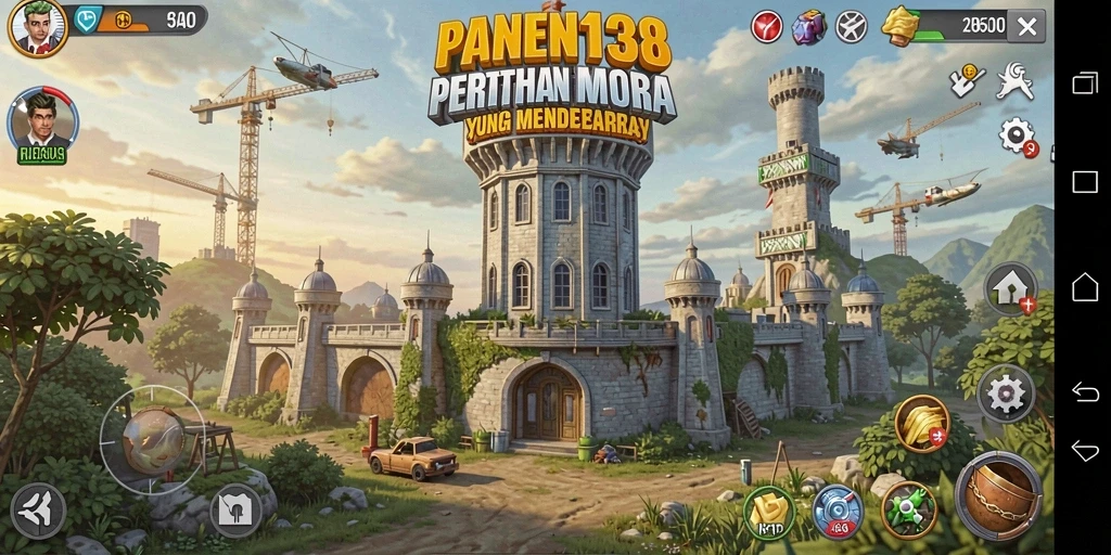 Tampilan menyerang musuh di dalam permainan Tower Defense.