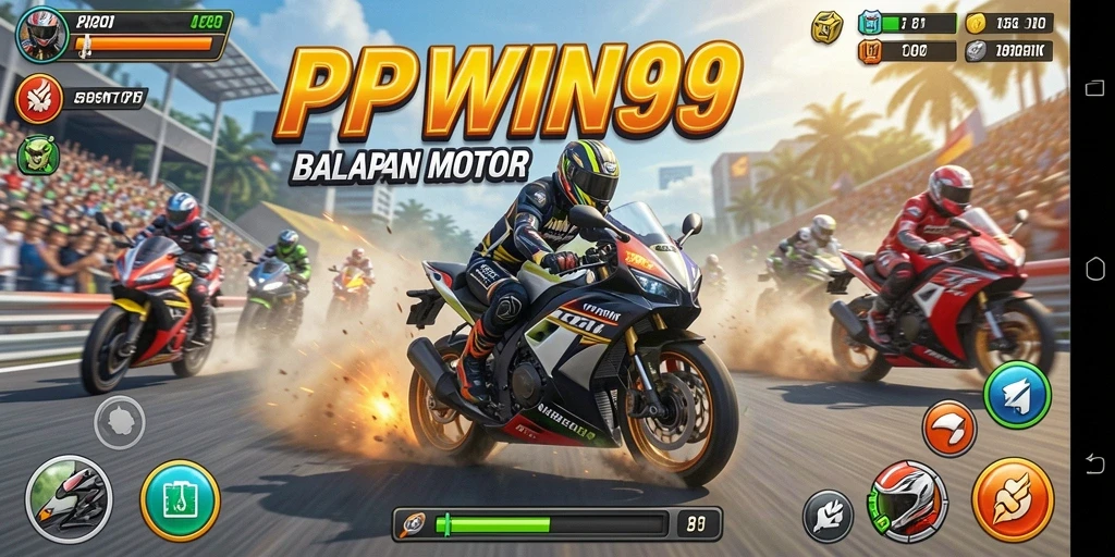 Tampilan menarik dan gameplay balapan motor yang mendebarkan.