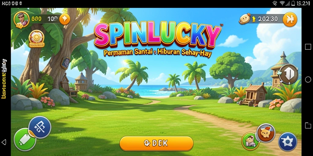 Tampilan gameplay SPINLUCKY yang seru dan penuh warna.