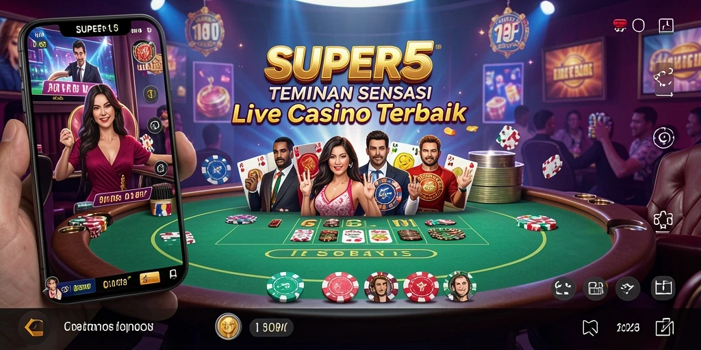 Tampilan gameplay Live Casino yang mendebarkan di SUPER5.