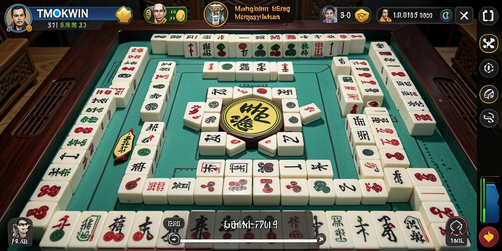 Screenshot gameplay TMOKWIN yang menunjukkan aksi Mahjong yang menantang.