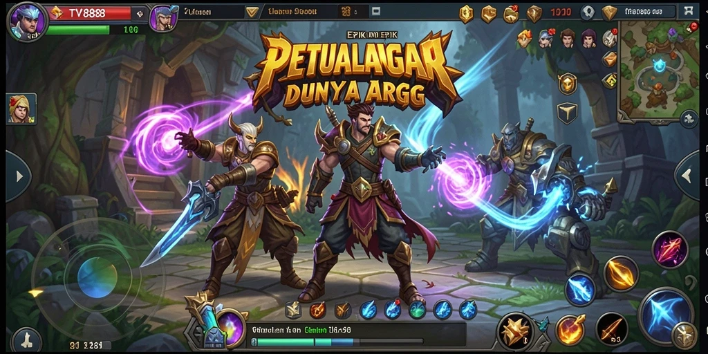 Tampilan gameplay dinamis penuh aksi dari TV888 yang memukau.