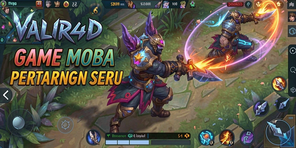 Tangkapan layar VALIR4D menampilkan pertarungan intens di arena MOBA.