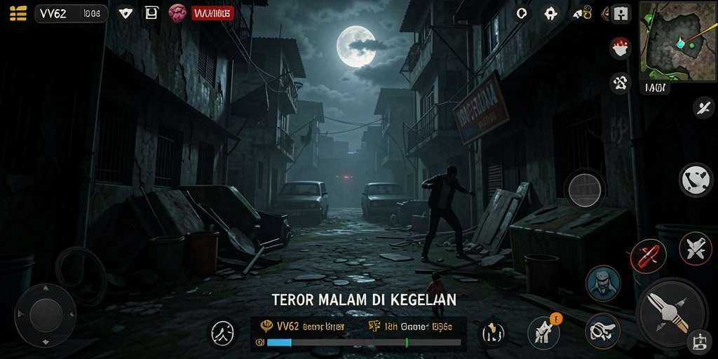 Screenshot gameplay menampilkan suasana kegelapan yang mencekam.