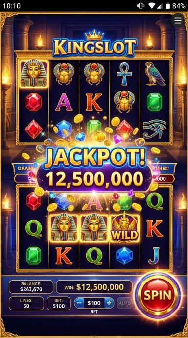 Tampilan antarmuka kingslot yang menarik dan mudah digunakan.
